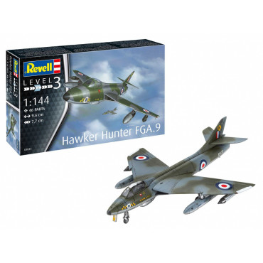 KIT PARA MONTAR REVELL HAWKER HUNTER FGA.9 1/144 46 PEÇAS REV 03833